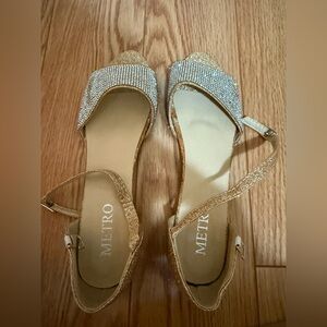 Metro Glittering Gold and Silver Heels